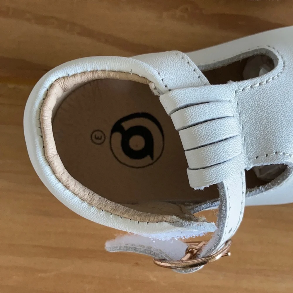 Classic White T-Strap Baby Shoes